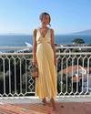 summer wedding guest dress 2026 elegant yellow maxi dress