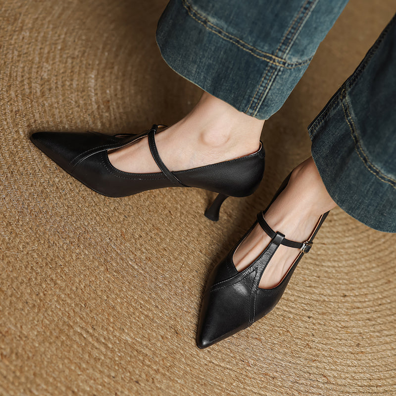 Women’s T-Strap Kitten Heel Pumps