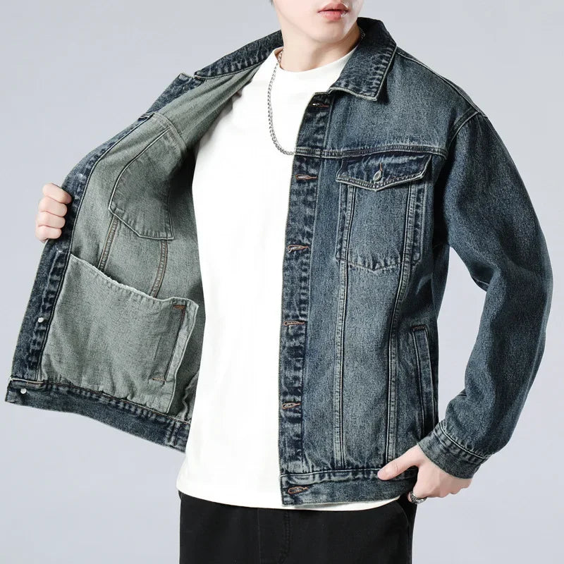 Men’s Button Front Chest Pocket Denim Jacket