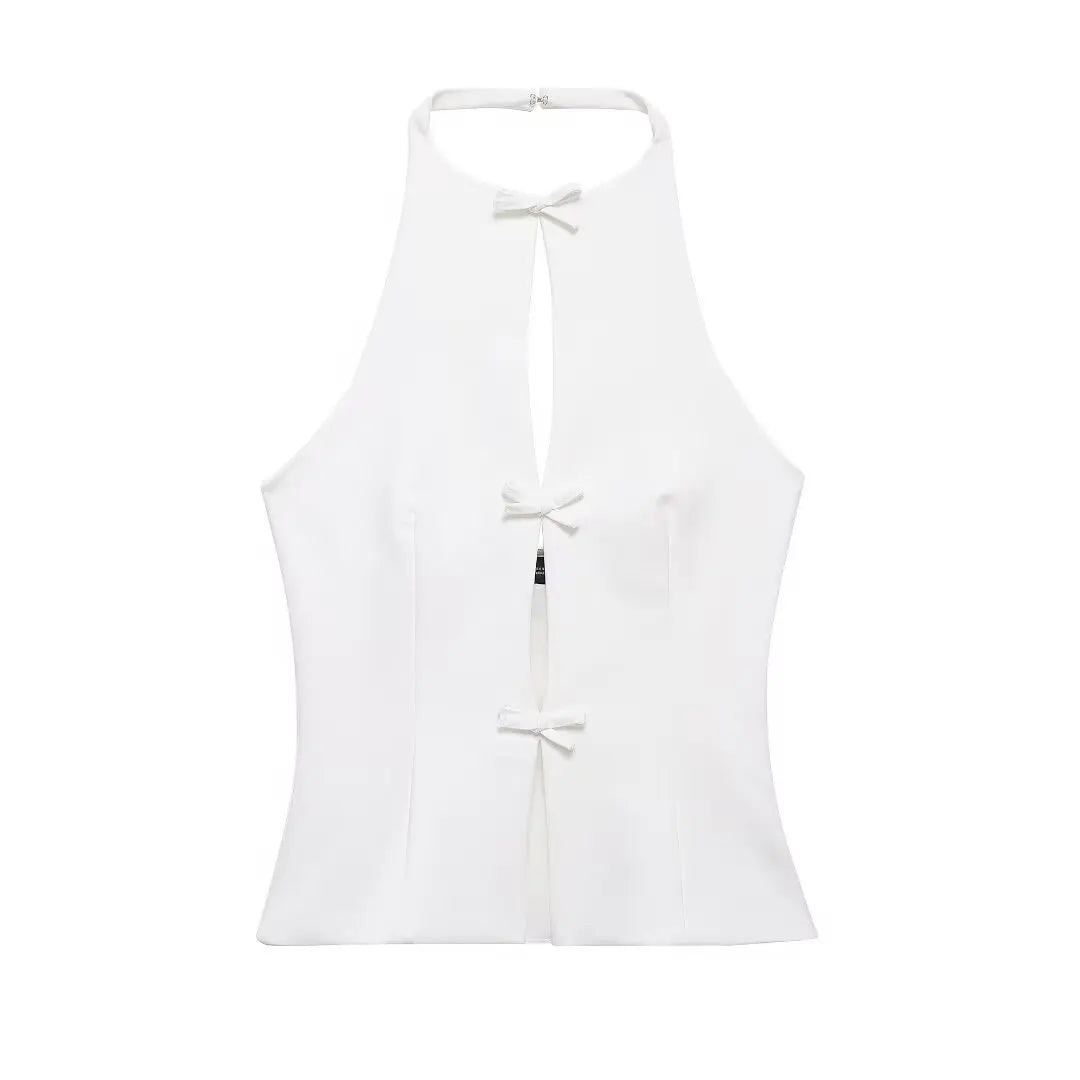 Women’s Halter Neck Cut-Out Sleeveless Top