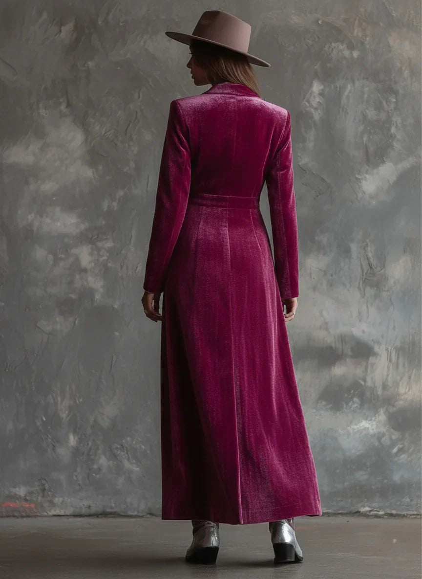 Women’s Lapel Collar Maxi Wedding Guest Dress