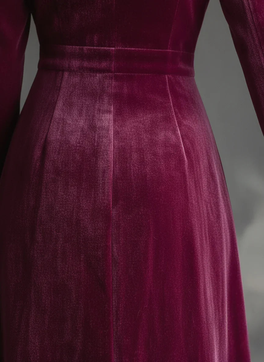 Women’s Lapel Collar Maxi Wedding Guest Dress