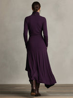Women’s Long Sleeve Turtleneck Wrap Maxi Dress
