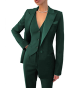 Women’s Three Piece Blazer Vest and Trouser Suit Set