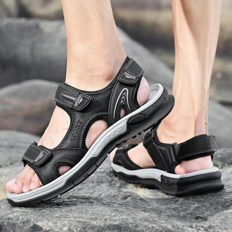 Men’s Adjustable Multi-Strap Flat Sandals