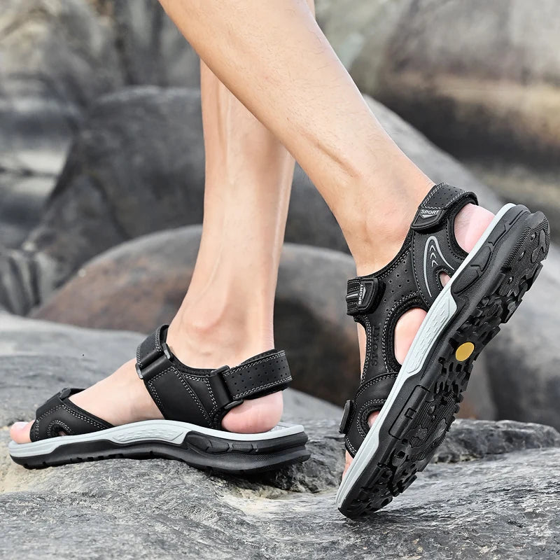 Men’s Adjustable Multi-Strap Flat Sandals