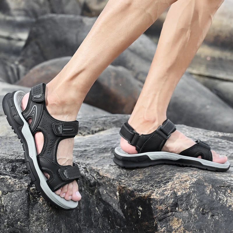Men’s Adjustable Multi-Strap Flat Sandals