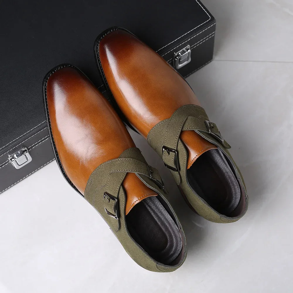 Men’s Closed-Toe Buckle Strap Dress Shoes