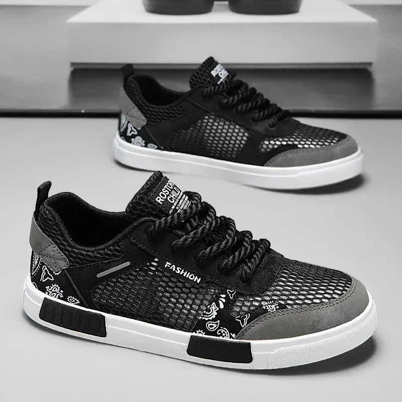 Men’s Closed-Toe Lace-Up Low-Top Sneakers