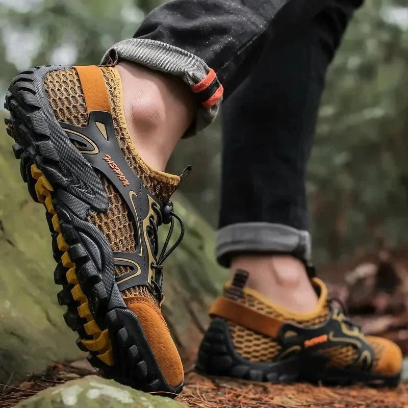 Men’s Lace-Up Closed-Toe Low-Top Hiking Shoes