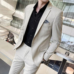 Men’s Notch Lapel Single Breasted Two Piece Formal Suit
