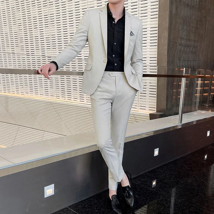 Men’s Notch Lapel Single Breasted Two Piece Formal Suit