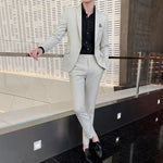 Men’s Notch Lapel Single Breasted Two Piece Formal Suit