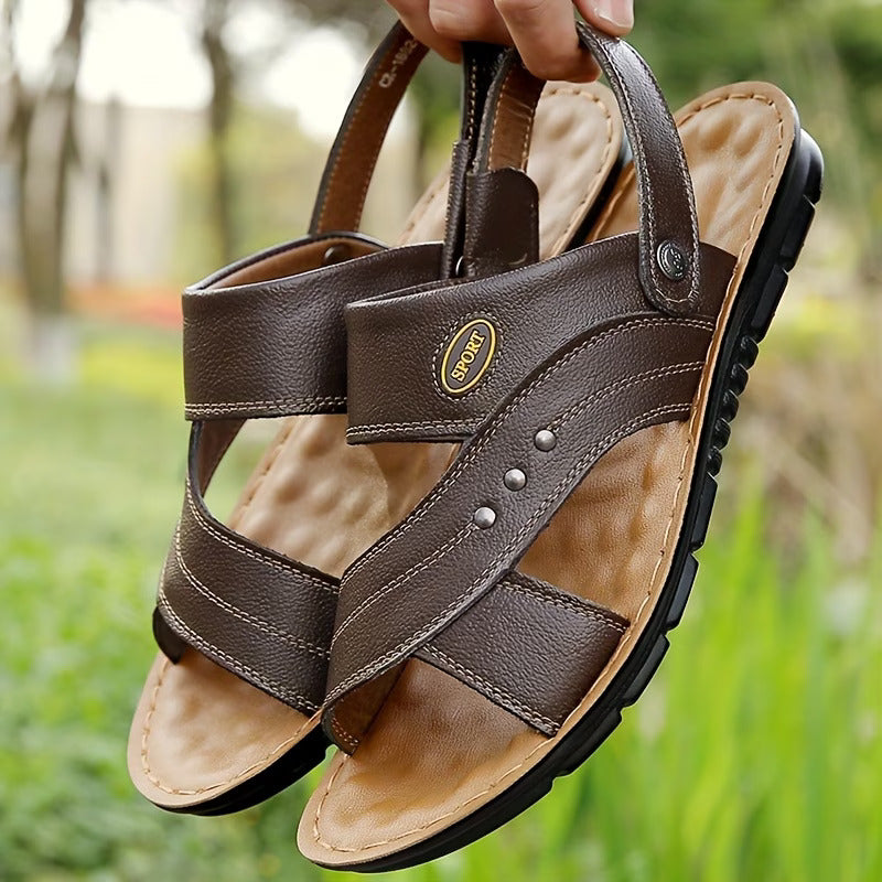 Men’s Open-Toe Adjustable Strap Flat Sandals