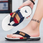 Men’s Open-Toe Textured Strap Flip Flops