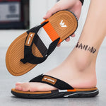 Men’s Open-Toe Textured Strap Flip Flops