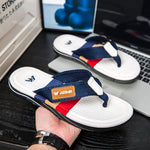 Men’s Open-Toe Textured Strap Flip Flops
