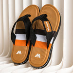 Men’s Open-Toe Textured Strap Flip Flops