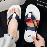 Men’s Open-Toe Textured Strap Flip Flops
