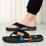 Men’s Open-Toe Textured Strap Flip Flops