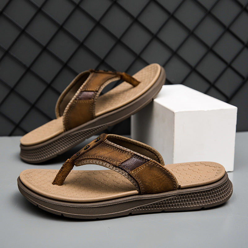 Men’s Open-Toe Wide Strap Flip Flops