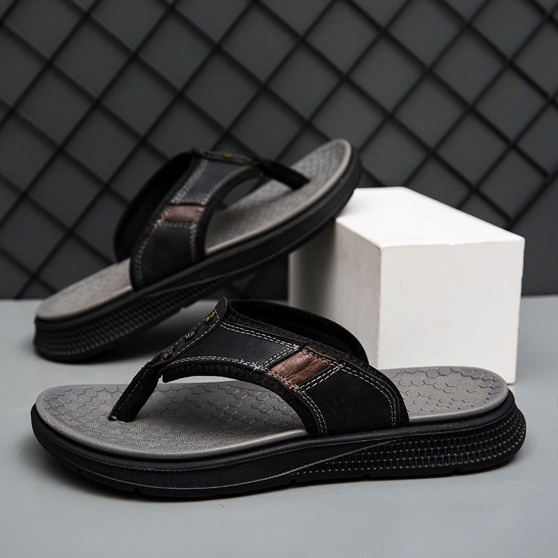 Men’s Open-Toe Wide Strap Flip Flops