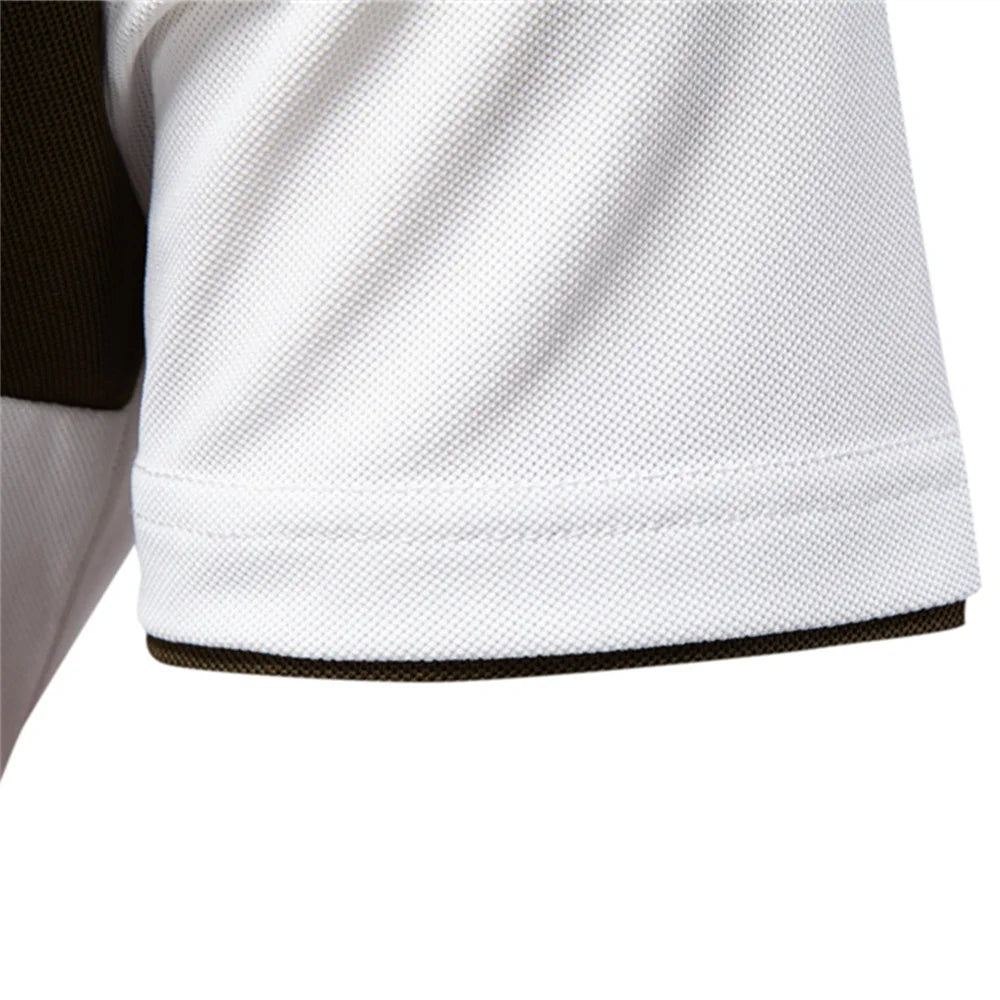 Men’s Short Sleeve Color-Block Polo Shirt