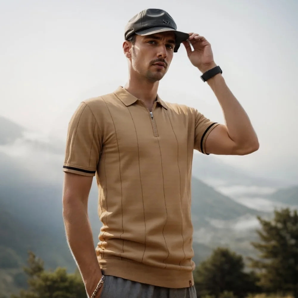 Men’s Short Sleeve Quarter-Zip Polo Shirt