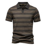 Men’s Short Sleeve Striped Polo Shirt
