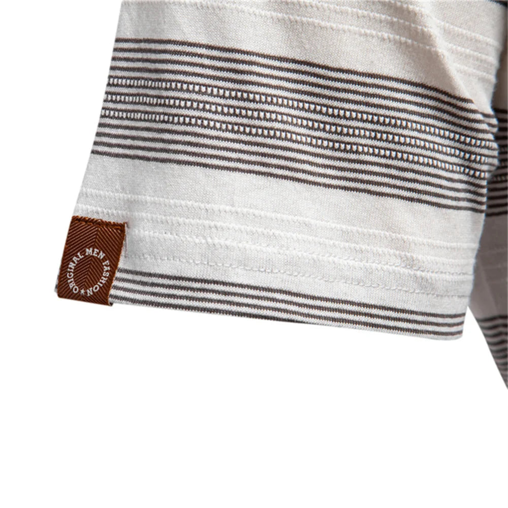 Men’s Short Sleeve Striped Polo Shirt