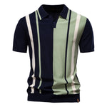 Men’s Short Sleeve Vertical Stripe Polo Shirt