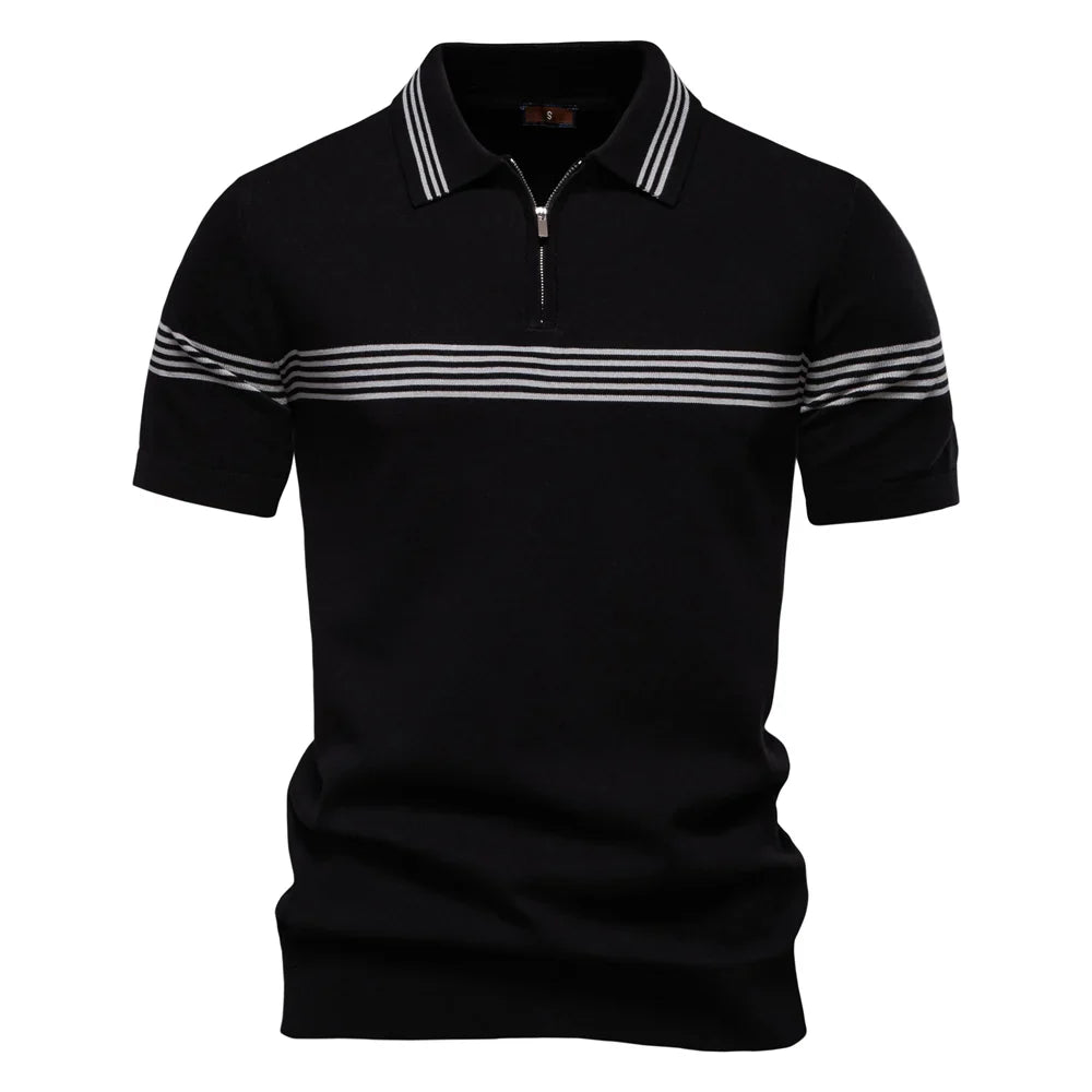 Men’s Short Sleeve Zip Polo Shirt