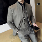 Men’s Stand Collar Single Breasted Two Piece Formal Suit