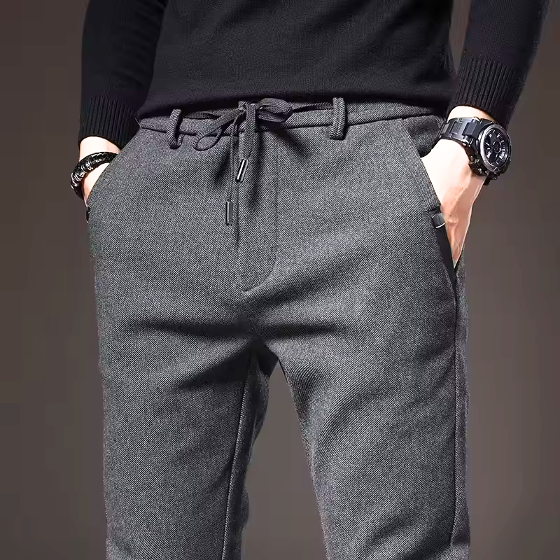 Men’s Straight Fit Drawstring Waist Pants