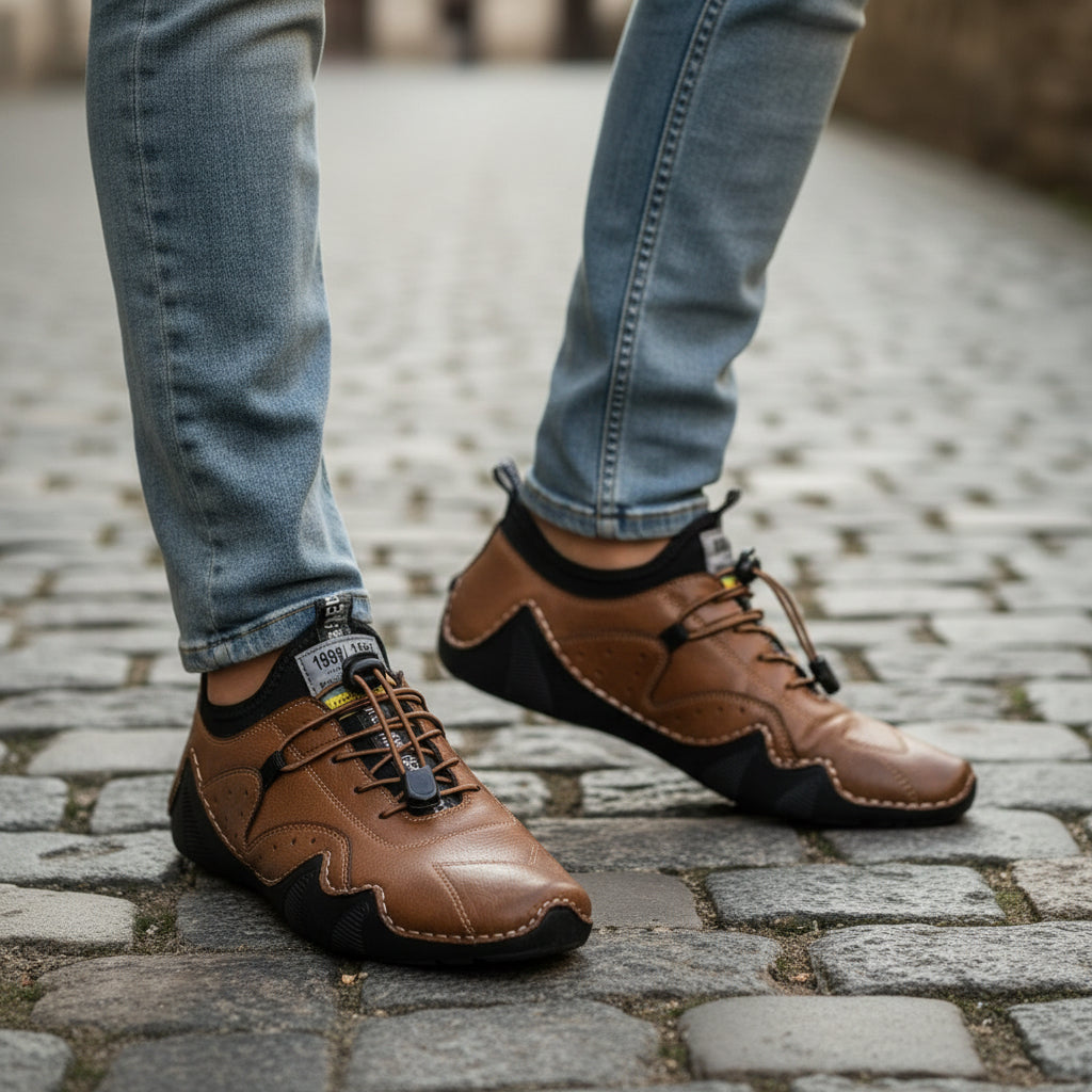 Men's Bungee-Lace Round Toe Shoes