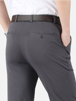 Men’s Button Closure Belt Loop Side Pocket Tailored Pants