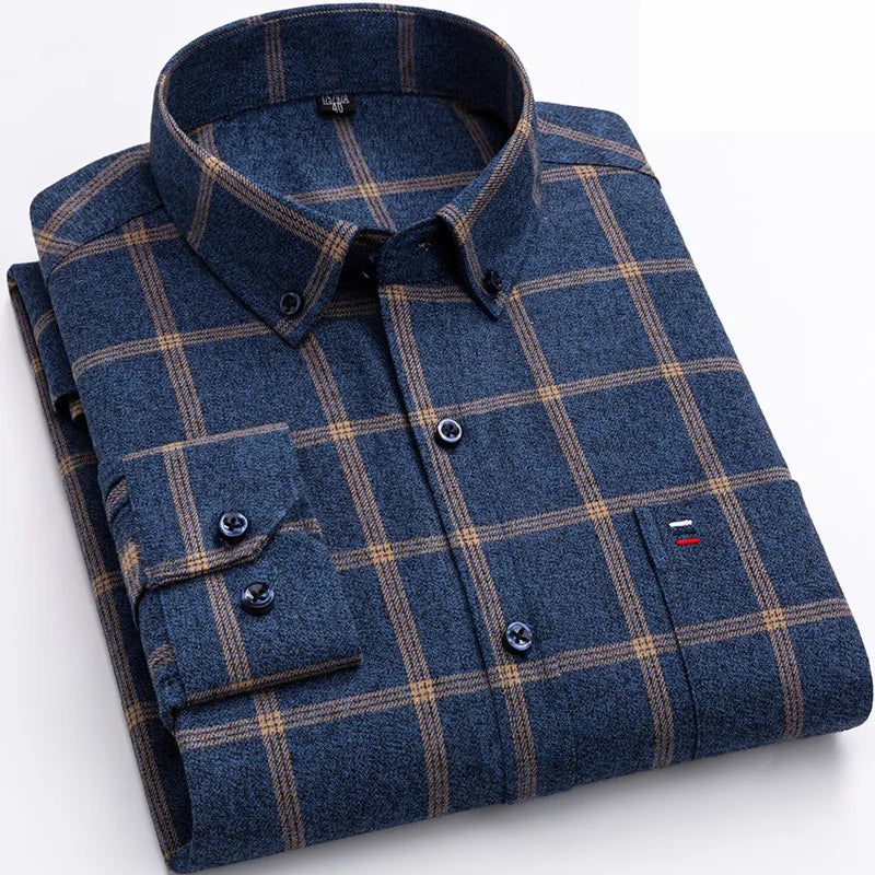 Men’s Button Down Check Long Sleeve Shirt