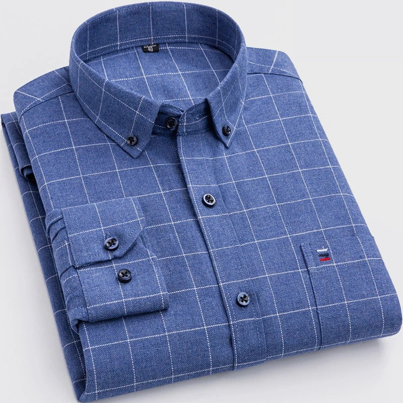 Men’s Button Down Check Long Sleeve Shirt