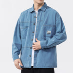 Men’s Button Front Chest Pocket Denim Shirt Jacket