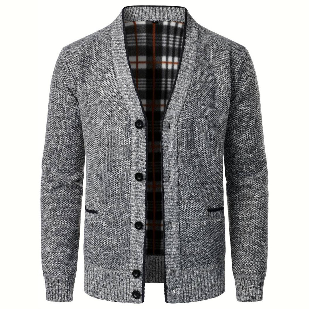 Men’s Button Front V-Neck Knit Cardigan