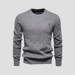Men’s Cable Knit Crew Neck Long Sleeve Sweater
