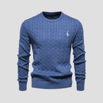 Men’s Cable Knit Crew Neck Long Sleeve Sweater