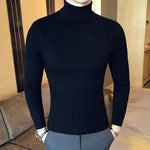 Men’s Cable Knit Turtleneck Long Sleeve Sweater