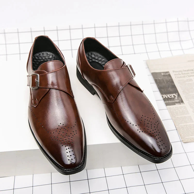 Men’s Closed Toe Buckle Strap Formal Dress Shoes