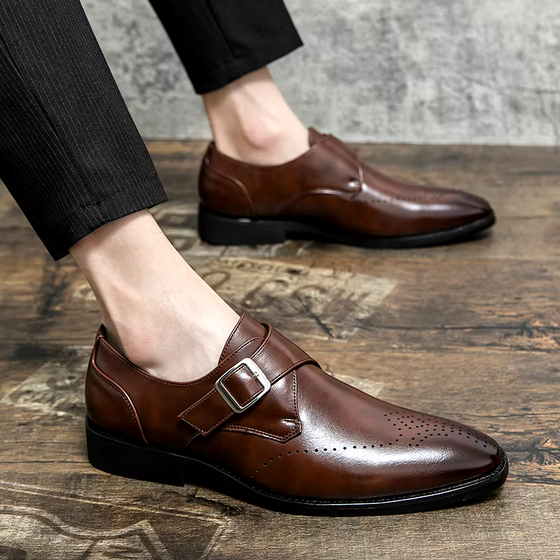 Men’s Closed Toe Buckle Strap Formal Dress Shoes
