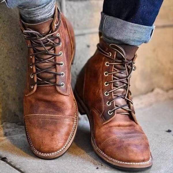 Men’s Closed Toe Lace-Up Ankle Boots