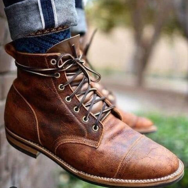 Men’s Closed Toe Lace-Up Ankle Boots