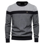 Men’s Color Block Crew Neck Long Sleeve Knit Sweater