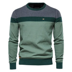 Men’s Color Block Crew Neck Long Sleeve Knit Sweater
