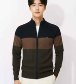 Men’s Color Block Full Zip Knit Cardigan